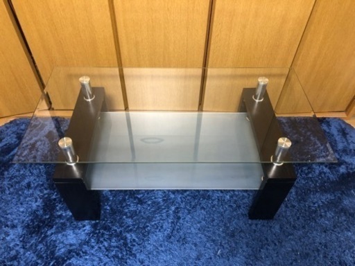 ガラステーブル　幅98cm×奥行48cm×高さ43cm