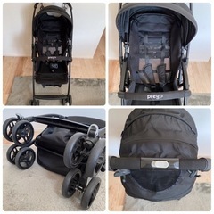 【最終値下げ‼️】4,000円→3,000円✨ベビーカー 黒 メッシュ素材 レインカバー付きの画像