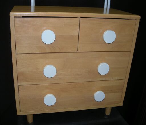 R506 天然木 ミニチェストキッズチェスト、3段チェスト、幅60cm Used・美品