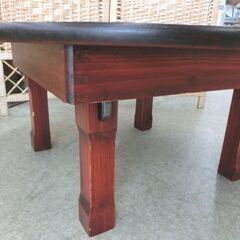 レトロ家具 折りたたみ ちゃぶ台 巾60cm 高さ28.5cm 円卓 座卓 テーブル 和風 彫 札幌 西野店の画像