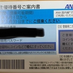 ANA株主優待番号ご案内書1枚　株主優待券(郵送可)