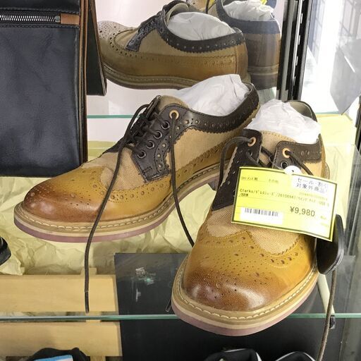 クラークス ドレスシューズ UK7.5 25.5cm Darby Limit TAN COMBI