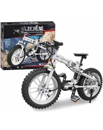 【新品】折りたたみ式自転車ビルディングブロックモデル、242個のマウンテンバイク1:6モデル構築キット、子供向けのDIY小さな粒子組み立ておもちゃギフト