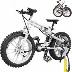 【新品】折りたたみ式自転車ビルディングブロックモデル、242個のマウンテンバイク1:6モデル構築キット、子供向けのDIY小さな粒子組み立ておもちゃギフトの画像