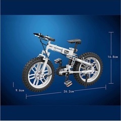 【新品】折りたたみ式自転車ビルディングブロックモデル、242個のマウンテンバイク1:6モデル構築キット、子供向けのDIY小さな粒子組み立ておもちゃギフトの画像