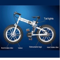 【新品】折りたたみ式自転車ビルディングブロックモデル、242個のマウンテンバイク1:6モデル構築キット、子供向けのDIY小さな粒子組み立ておもちゃギフトの画像