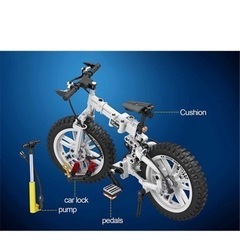 【新品】折りたたみ式自転車ビルディングブロックモデル、242個のマウンテンバイク1:6モデル構築キット、子供向けのDIY小さな粒子組み立ておもちゃギフトの画像