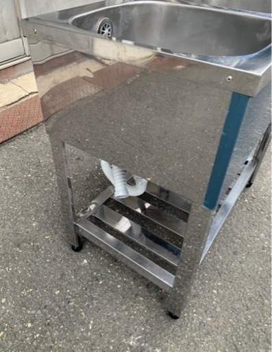 業務用 アズマ 2槽シンク 幅750×奥450×高さ800+90(mm) バックガード