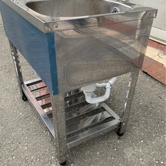 業務用 アズマ 2槽シンク 幅750×奥450×高さ750(mm) 流し台 厨房機材 キッチン 手洗い場 厨房機器 店舗用品 大阪 2層シンク AZUMA 大阪発の画像