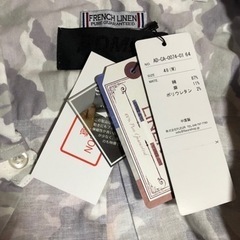 訳あり新品未使用　ADMIX アトリエサブメン フレンチリネン綿 迷彩柄シャツ Mの画像