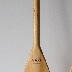 札幌 秀岳荘 木製パドル カヤック カヌー オール2本セット 全長1450mmの画像