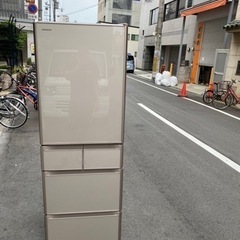 ♻️🚛大阪市内配達設置無料 ♻️激安訳あり　日立冷蔵庫オシャレガラスドア　自動製氷機付き　401L♻️保証有り