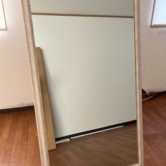 美容院　サロン　白　鏡　大型　160×91  アンティーク調