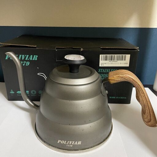 ★ POLIVIAR コーヒーポット 温度計付き 1L ステンレス製 ドリップポット
