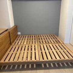 セミダブル】ブラックチェリー無垢材ベッド(定価132,800円)