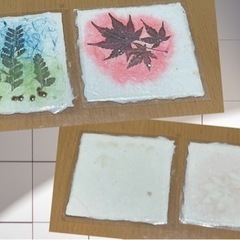 和紙で作った手作りコースター 紙製コースター  の画像