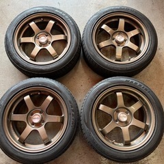 【TE37風】16インチ タイヤホイール 7J+42 PCD10...