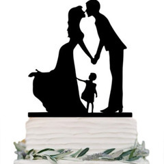 ウェディング　パパママ婚　ケーキトッパー2個セット　結婚式
