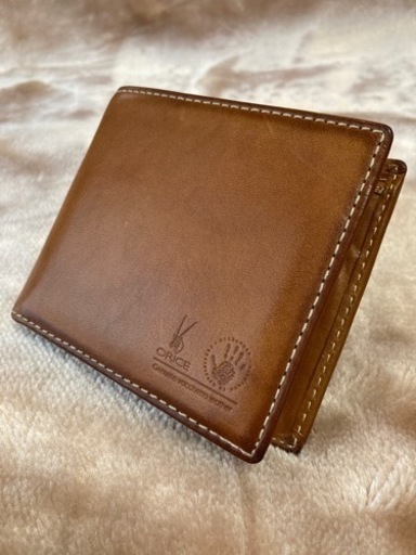 ORICEオリーチェ 二つ折り財布　ブラウン　メンズ　レディース　小銭入れ有