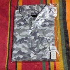 訳あり新品未使用　ADMIX アトリエサブメン フレンチリネン綿 迷彩柄シャツ Mの画像