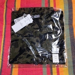 ［訳あり新品未使用］ADMIX アトリエサブメン フレンチリネン綿 迷彩柄シャツ Mの画像