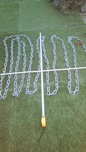 チェーン　亜鉛ドブ漬け　鉄製品　線径８ｍｍ　１１．７メートル　中古