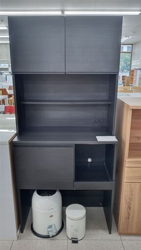 ★ジモティ割あり★  食器棚 黒 H175×D41×W79 クリーニング済み TJ822