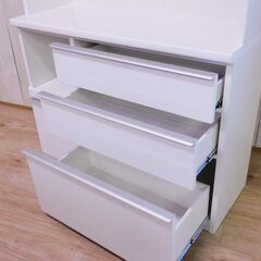 0315-02○松田家具スライド扉レンジボード 食器棚 高さ205.5cm×幅