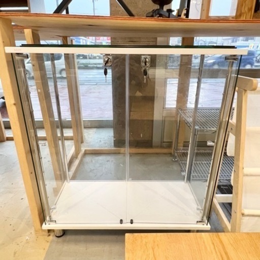 ガラスケース コレクションケース ホワイト 80×37×90.5