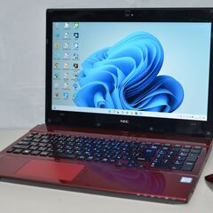 中古美品ノートパソコン Windows11+office NEC NS350/H 高性能core i3-7100U/爆速SSD240GB/メモリ8GB/15.6インチ/webカメラ/ブルーレイ搭載