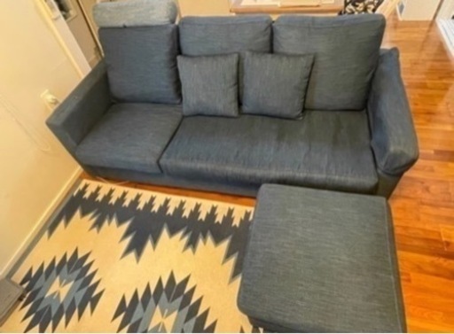 3人掛ソファー デニム風