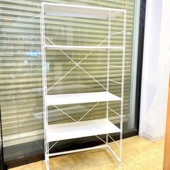 無印良品 スチールユニットシェルフ ワイド 大 幅86cm 4段 ライト