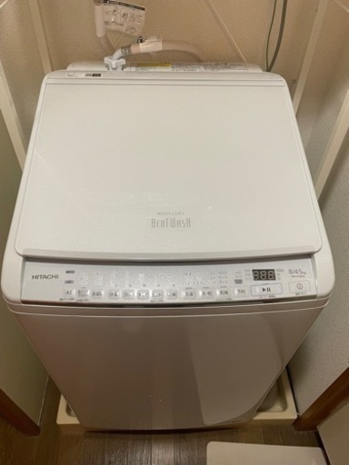 HITACHI 洗濯機 乾燥機能付き BW-DV80G(W) WHITE