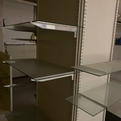 棚柱　棚受け　ガラス板　什器　美品の画像