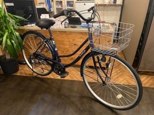 27インチ自転車　ネイビー　6段変速