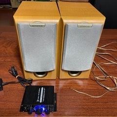 【KENWOOD】両サイドスピーカー　アンプ付き　