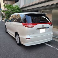 エスティマ　2.4 Gエアロ　H18　車検5/12　走行102000ｋ　社外HDDサイバーナビ＆フルセグTV＆フリップダウンモニター　カラーバックカメラ 　両側パワースライド　社外16AW　キセノン　クルコン　7人乗り　禁煙車の画像