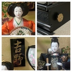 吉野　雛人形　ひな人形　羽織り付き（御被布）大三五・五人ケース　ガラスケース　3段　賃貸住宅にも！の画像
