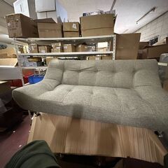 　ゆったり座面　　2人掛け　　グレー　ソファー