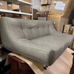 　ゆったり座面　　2人掛け　　グレー　ソファー