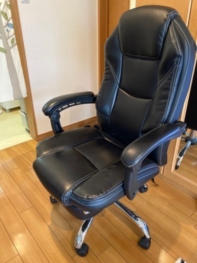 黒革/フットレスト付/オフィスチェア