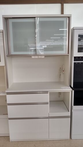 ★ジモティ割あり★ NITORI レンジボード 白 H200×D50×W105 クリーニング済み TJ836