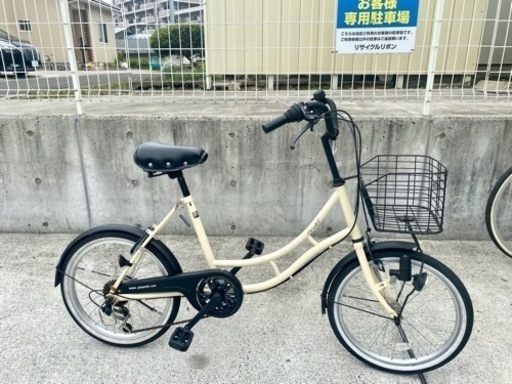 20インチ 6段変速 自転車 中古 クリームベージュ