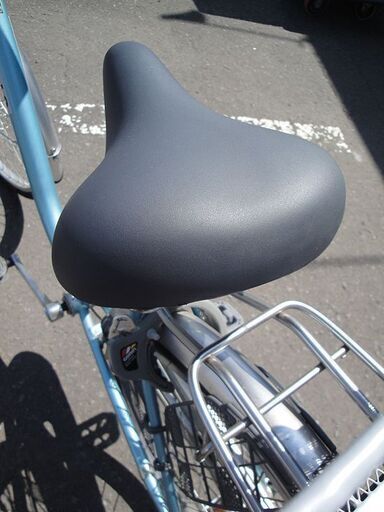 ☆【ライト点きません】 シティサイクル 24インチ 3段変速 前後カゴ付き 水色 ブルー系 3段切り替え カギ付き カゴ付き 自転車 