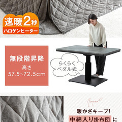 美品　120×80 昇降こたつ+専用布団+ソファーの3点
