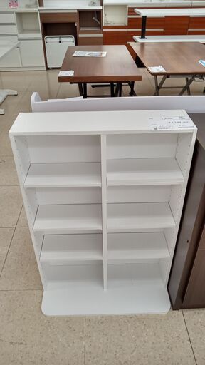 ★ジモティ割あり★  本棚 白 H88×D30.5×W62 クリーニング済み TJ856