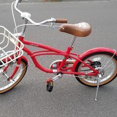 16インチ　ミッキー　自転車　補助輪、ペダル脱着可