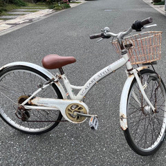 自転車　24インチ　白