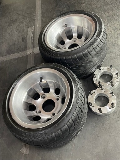 ☆【御成約有難う御座いました】ジャイロキャノピー&X&UP10インチ 4穴8Jアルミホイル&4穴→6穴変換スペーサー &235/30-10ワイドタイヤ！