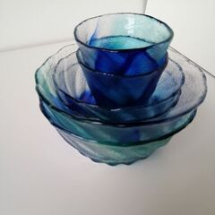 高級　ガラス鉢６個セット　大２個　中２個 小２個の画像